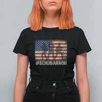 Send Barron T Shirt For Women Vintage American Flag Soldier Hashtag Internet Meme
