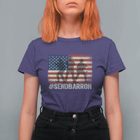 Send Barron T Shirt For Women Vintage American Flag Soldier Hashtag Internet Meme