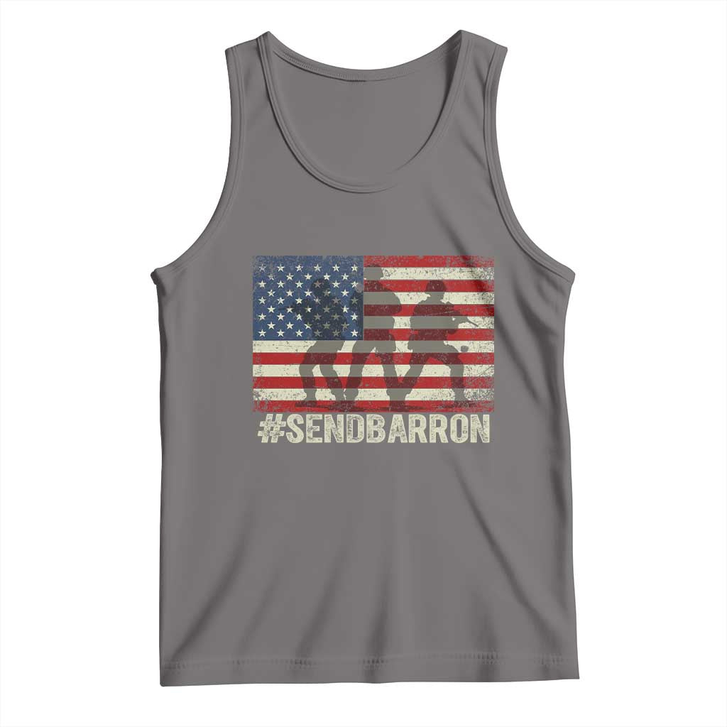 Send Barron Tank Top Vintage American Flag Soldier Hashtag Internet Meme