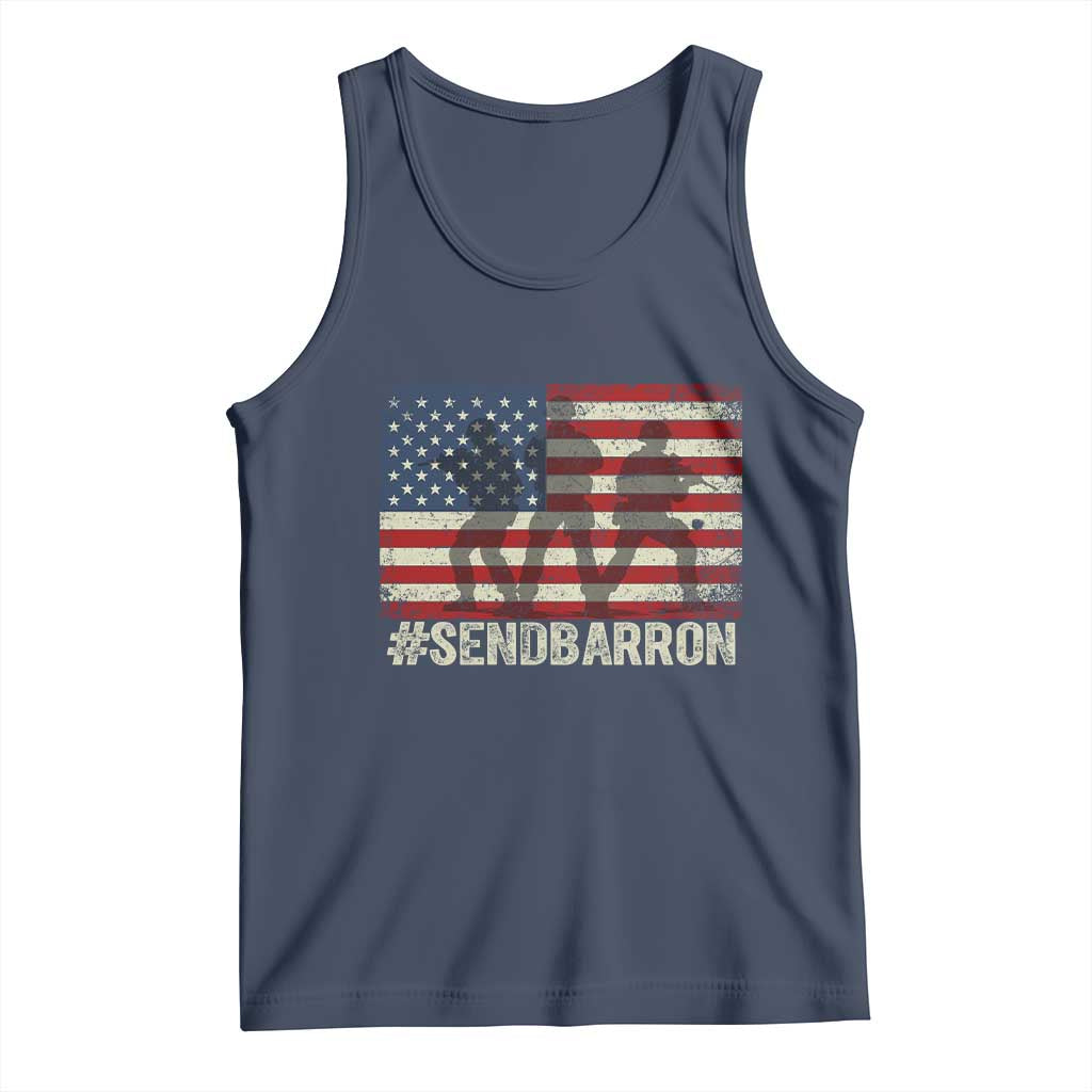 Send Barron Tank Top Vintage American Flag Soldier Hashtag Internet Meme