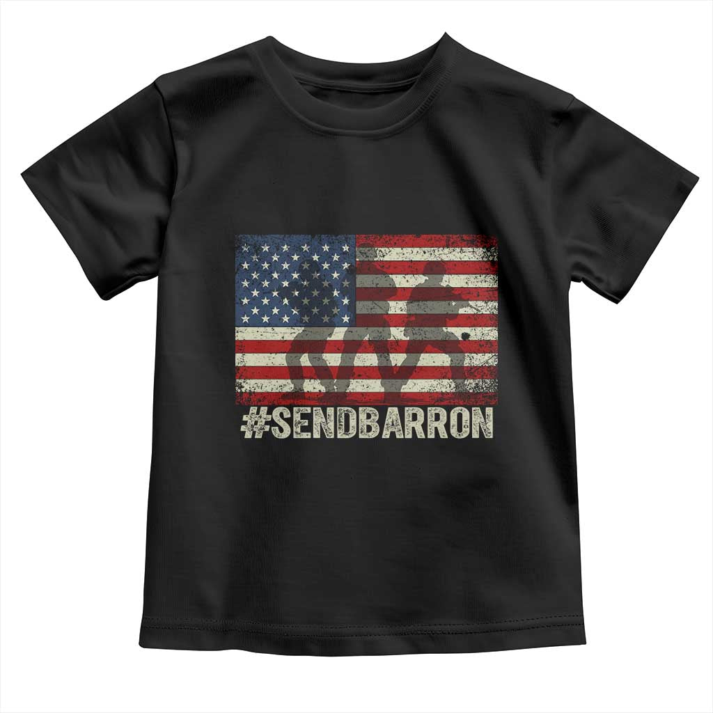 Send Barron Toddler T Shirt Vintage American Flag Soldier Hashtag Internet Meme