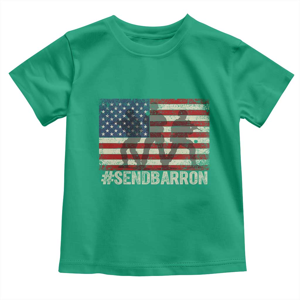 Send Barron Toddler T Shirt Vintage American Flag Soldier Hashtag Internet Meme