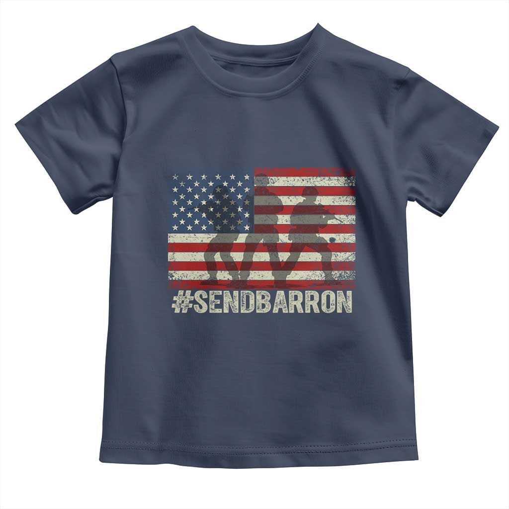Send Barron Toddler T Shirt Vintage American Flag Soldier Hashtag Internet Meme