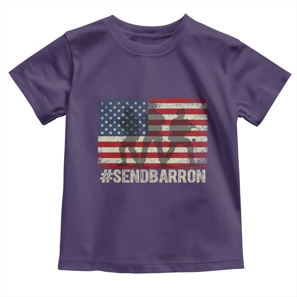 Send Barron Toddler T Shirt Vintage American Flag Soldier Hashtag Internet Meme