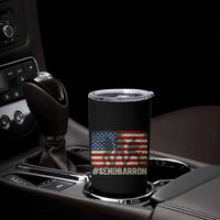 Send Barron Tumbler Cup Vintage American Flag Soldier Hashtag Internet Meme