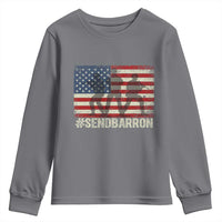 Send Barron Youth Sweatshirt Vintage American Flag Soldier Hashtag Internet Meme