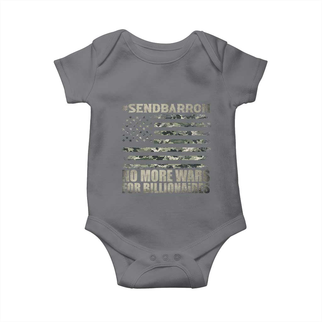 Send Barron Baby Onesie Vintage American Flag Camo Soldier Hashtag Meme