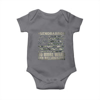Send Barron Baby Onesie Vintage American Flag Camo Soldier Hashtag Meme