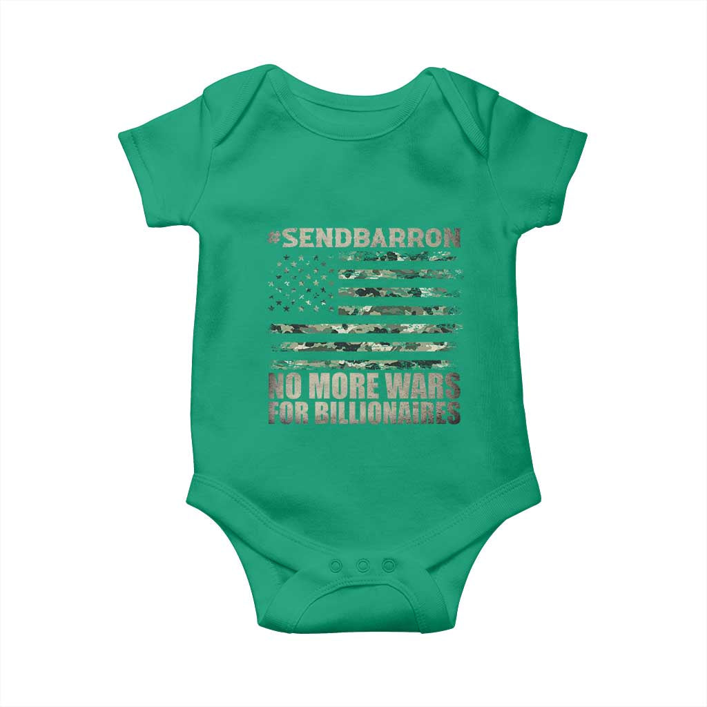 Send Barron Baby Onesie Vintage American Flag Camo Soldier Hashtag Meme
