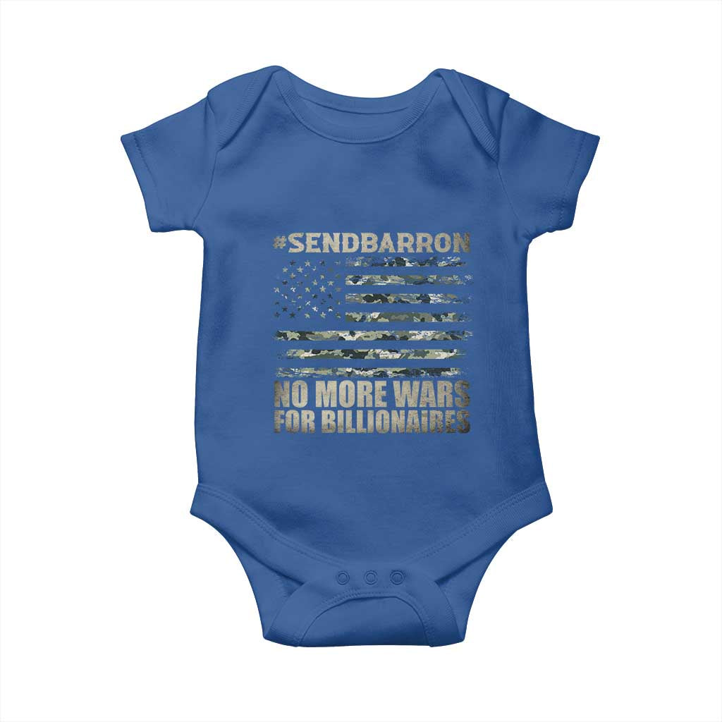 Send Barron Baby Onesie Vintage American Flag Camo Soldier Hashtag Meme