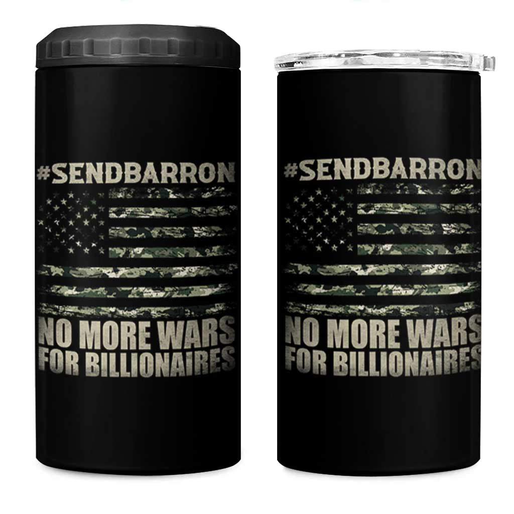 Send Barron 4 in 1 Can Cooler Tumbler Vintage American Flag Camo Soldier Hashtag Meme