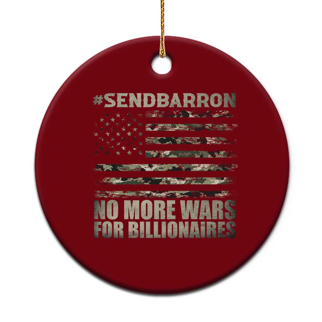 Send Barron Ceramic Ornament Vintage American Flag Camo Soldier Hashtag Meme