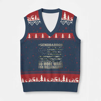 Send Barron V-Neck Knit Sweater Vest Vintage American Flag Camo Soldier Hashtag Meme