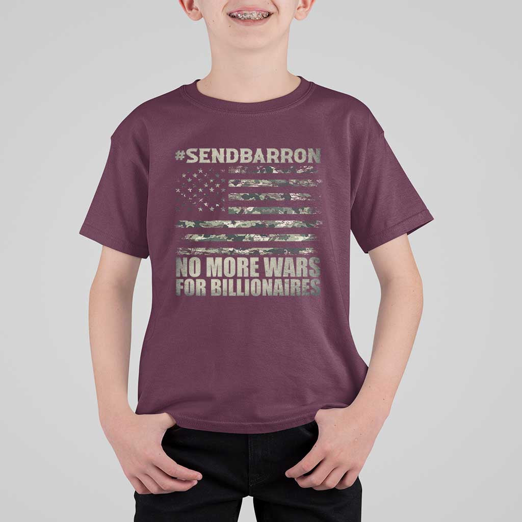 Send Barron T Shirt For Kid Vintage American Flag Camo Soldier Hashtag Meme