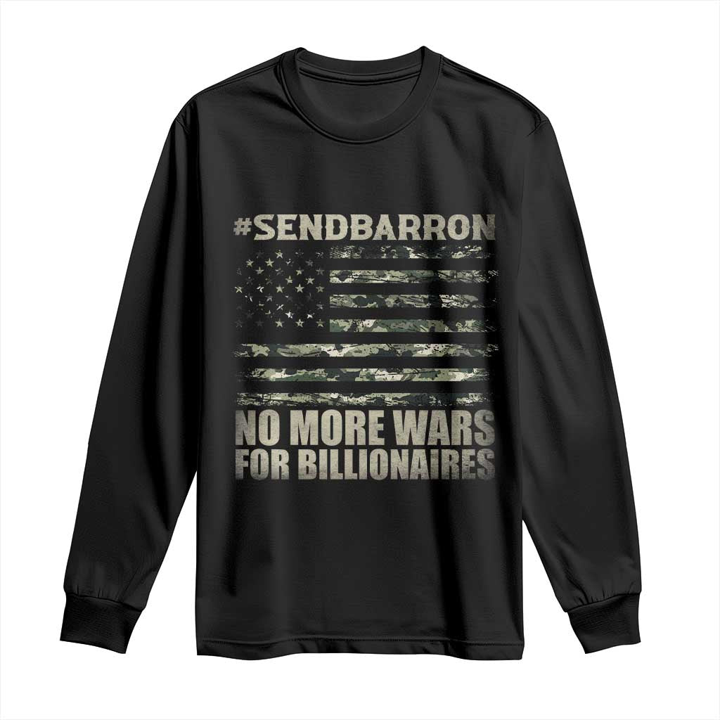 Send Barron Long Sleeve Shirt Vintage American Flag Camo Soldier Hashtag Meme