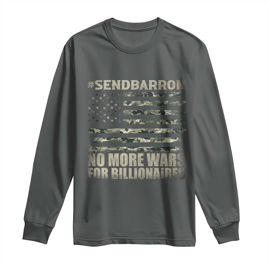Send Barron Long Sleeve Shirt Vintage American Flag Camo Soldier Hashtag Meme