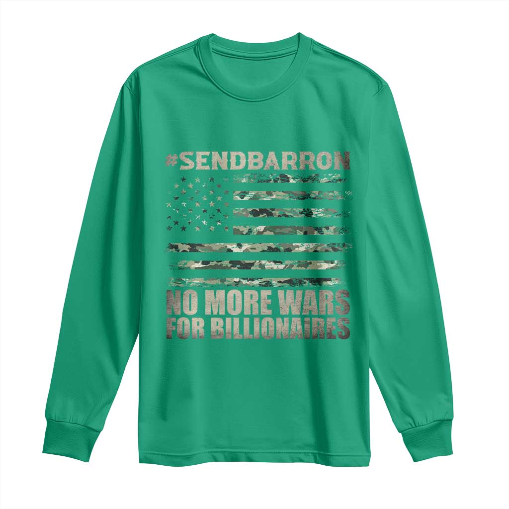 Send Barron Long Sleeve Shirt Vintage American Flag Camo Soldier Hashtag Meme