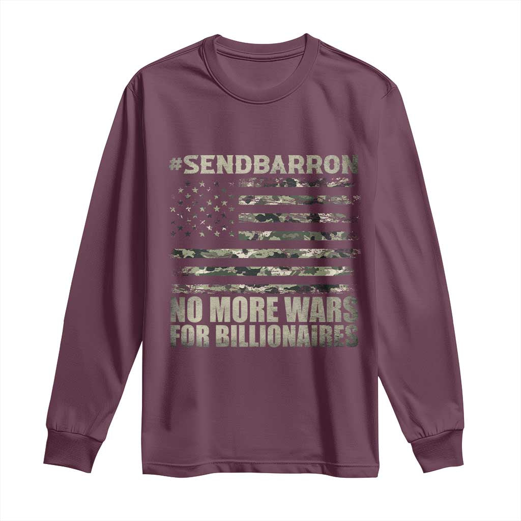 Send Barron Long Sleeve Shirt Vintage American Flag Camo Soldier Hashtag Meme