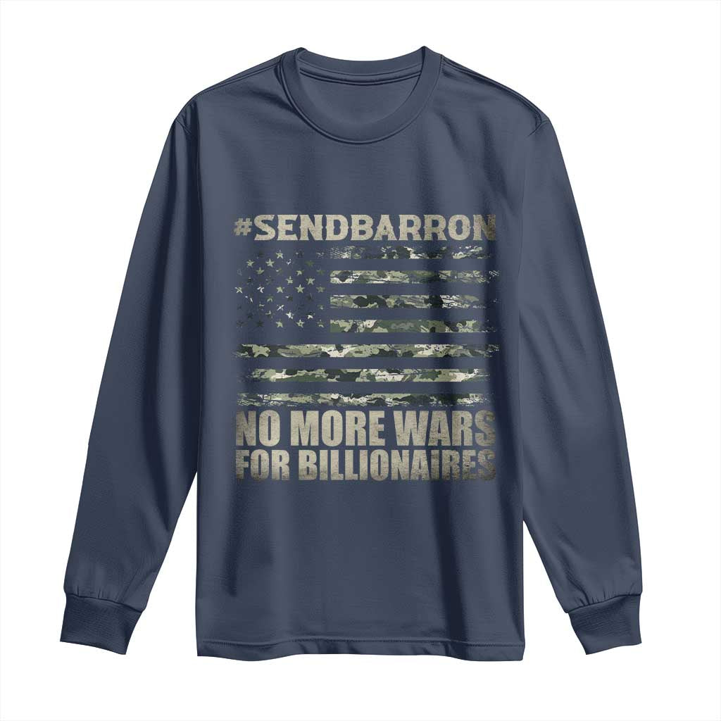 Send Barron Long Sleeve Shirt Vintage American Flag Camo Soldier Hashtag Meme