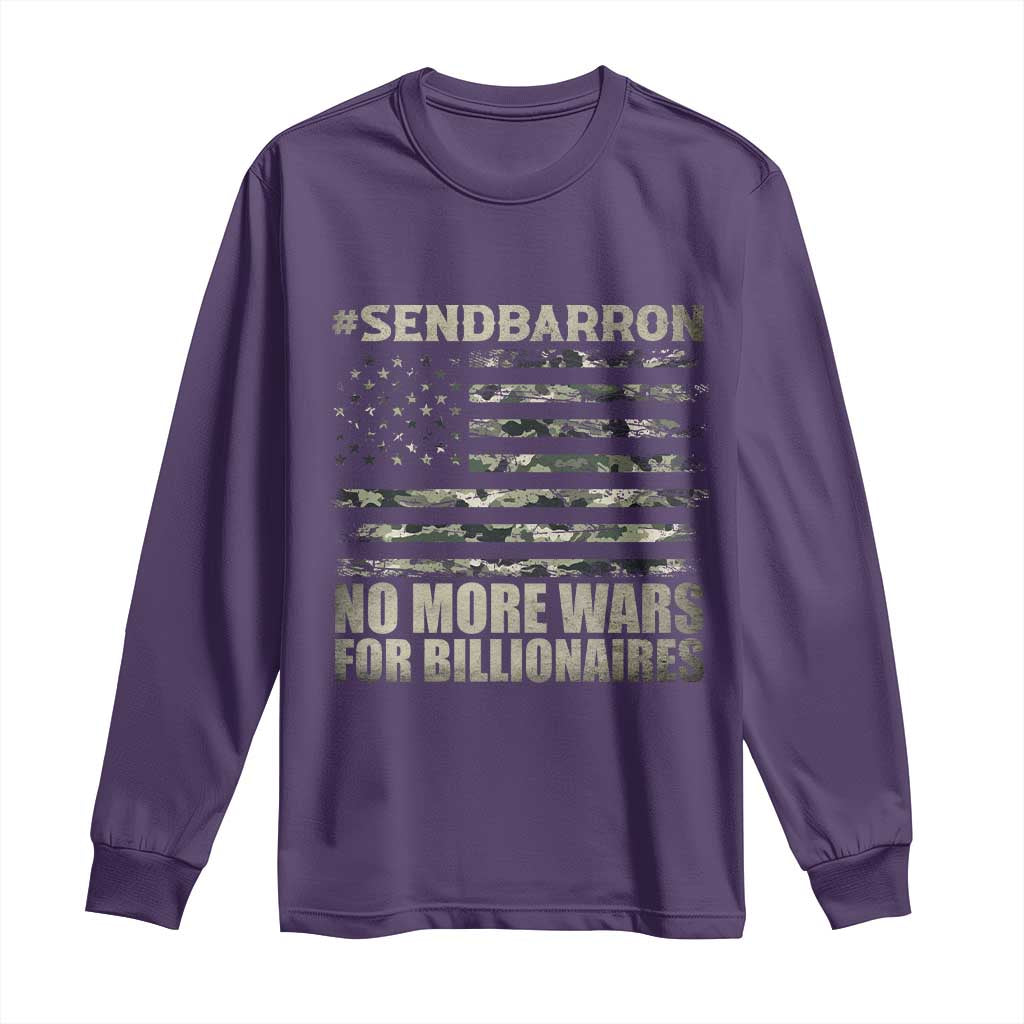 Send Barron Long Sleeve Shirt Vintage American Flag Camo Soldier Hashtag Meme