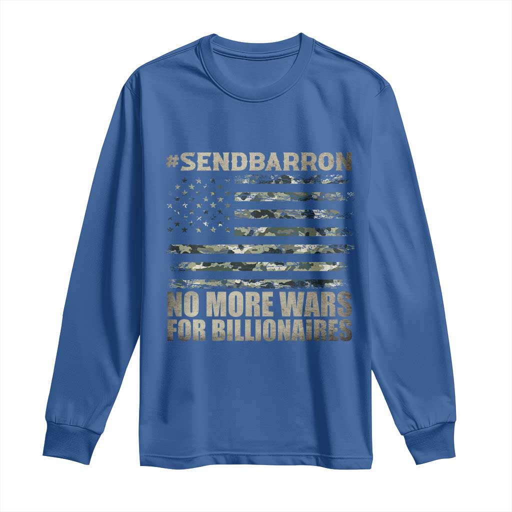 Send Barron Long Sleeve Shirt Vintage American Flag Camo Soldier Hashtag Meme