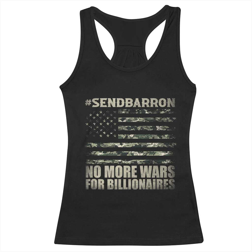 Send Barron Racerback Tank Top Vintage American Flag Camo Soldier Hashtag Meme
