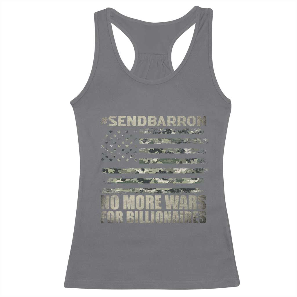 Send Barron Racerback Tank Top Vintage American Flag Camo Soldier Hashtag Meme