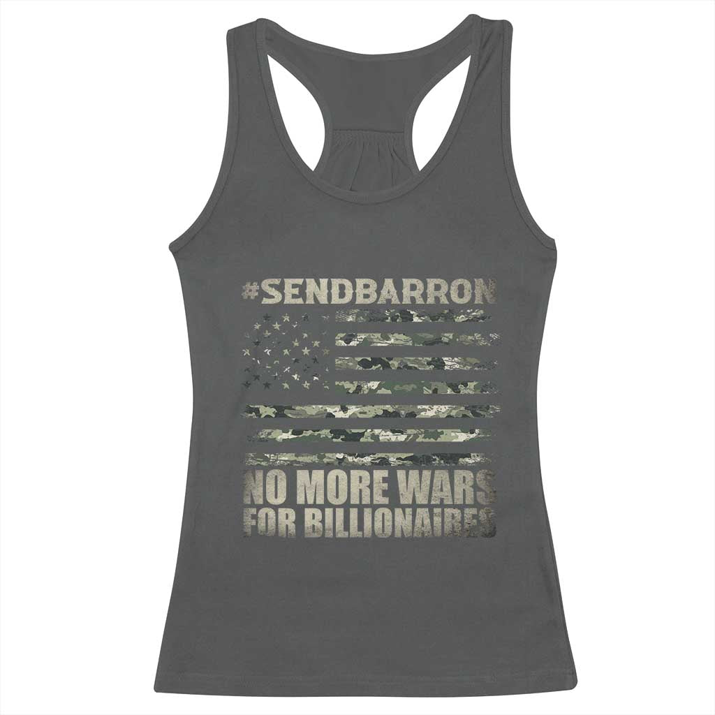 Send Barron Racerback Tank Top Vintage American Flag Camo Soldier Hashtag Meme