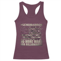 Send Barron Racerback Tank Top Vintage American Flag Camo Soldier Hashtag Meme