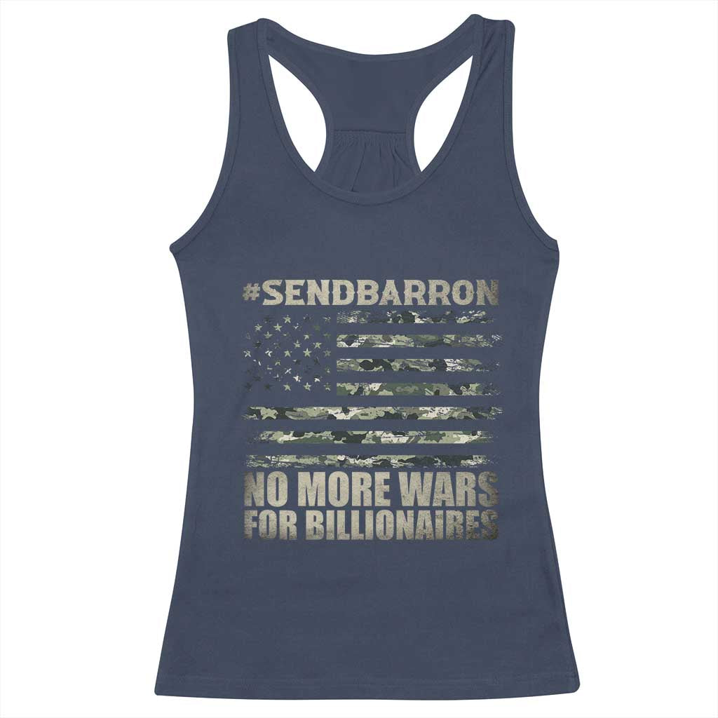 Send Barron Racerback Tank Top Vintage American Flag Camo Soldier Hashtag Meme