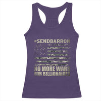 Send Barron Racerback Tank Top Vintage American Flag Camo Soldier Hashtag Meme