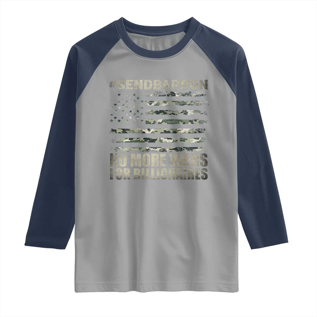 Send Barron Raglan Shirt Vintage American Flag Camo Soldier Hashtag Meme