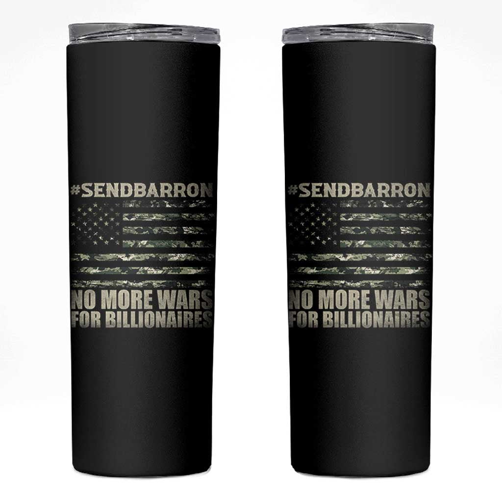 Send Barron Skinny Tumbler Vintage American Flag Camo Soldier Hashtag Meme