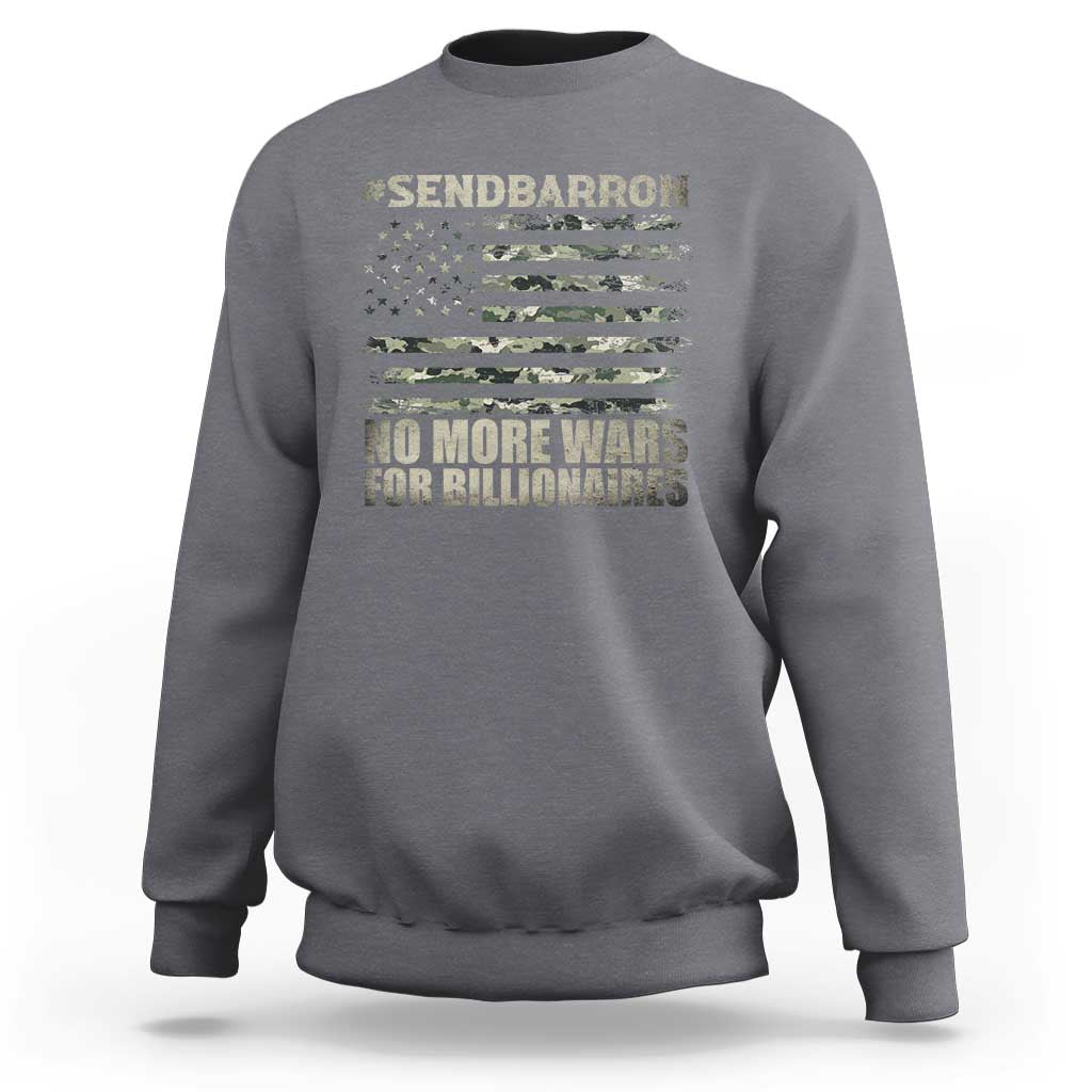 Send Barron Sweatshirt Vintage American Flag Camo Soldier Hashtag Meme