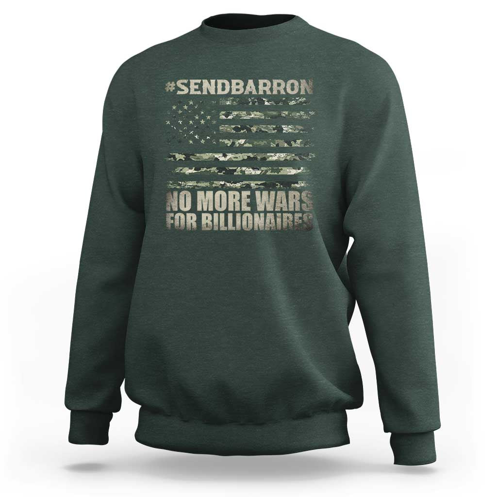 Send Barron Sweatshirt Vintage American Flag Camo Soldier Hashtag Meme