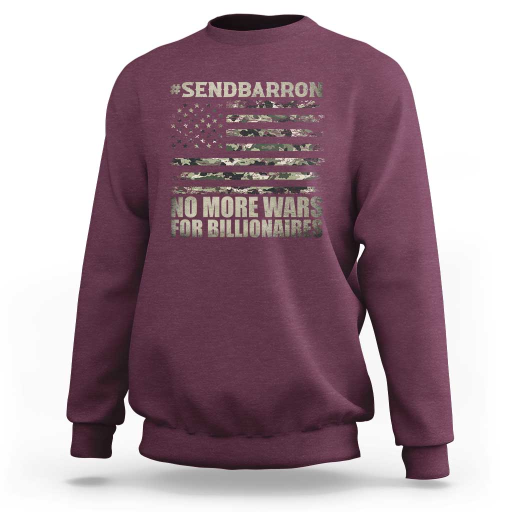 Send Barron Sweatshirt Vintage American Flag Camo Soldier Hashtag Meme