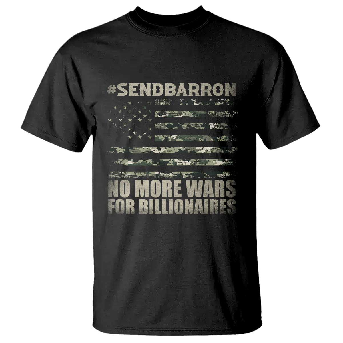 Send Barron T Shirt Vintage American Flag Camo Soldier Hashtag Meme