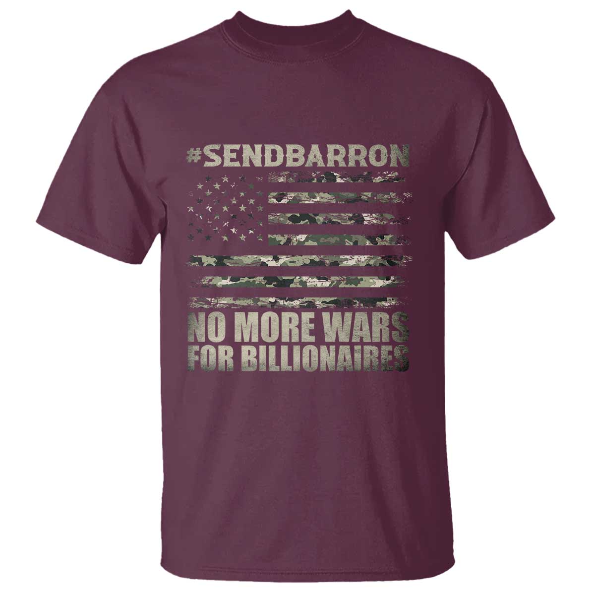 Send Barron T Shirt Vintage American Flag Camo Soldier Hashtag Meme