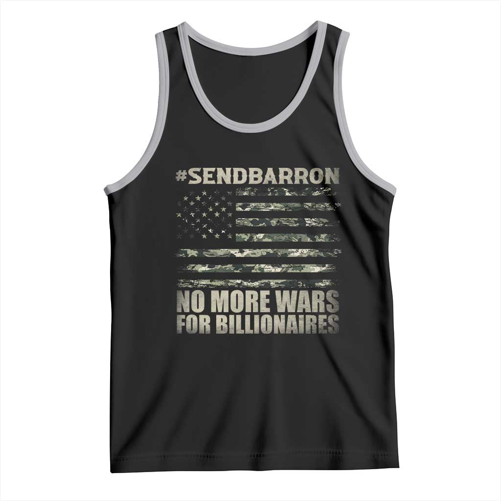Send Barron Tank Top Vintage American Flag Camo Soldier Hashtag Meme