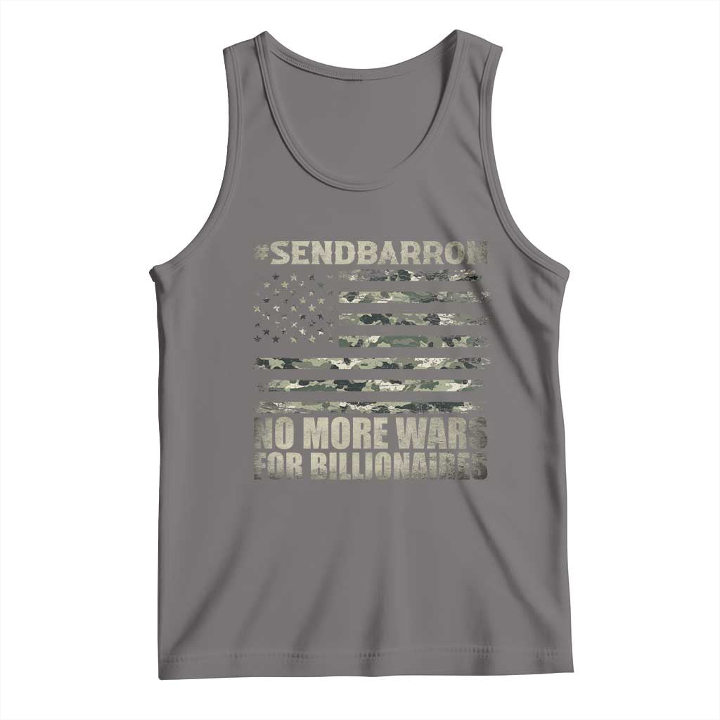 Send Barron Tank Top Vintage American Flag Camo Soldier Hashtag Meme