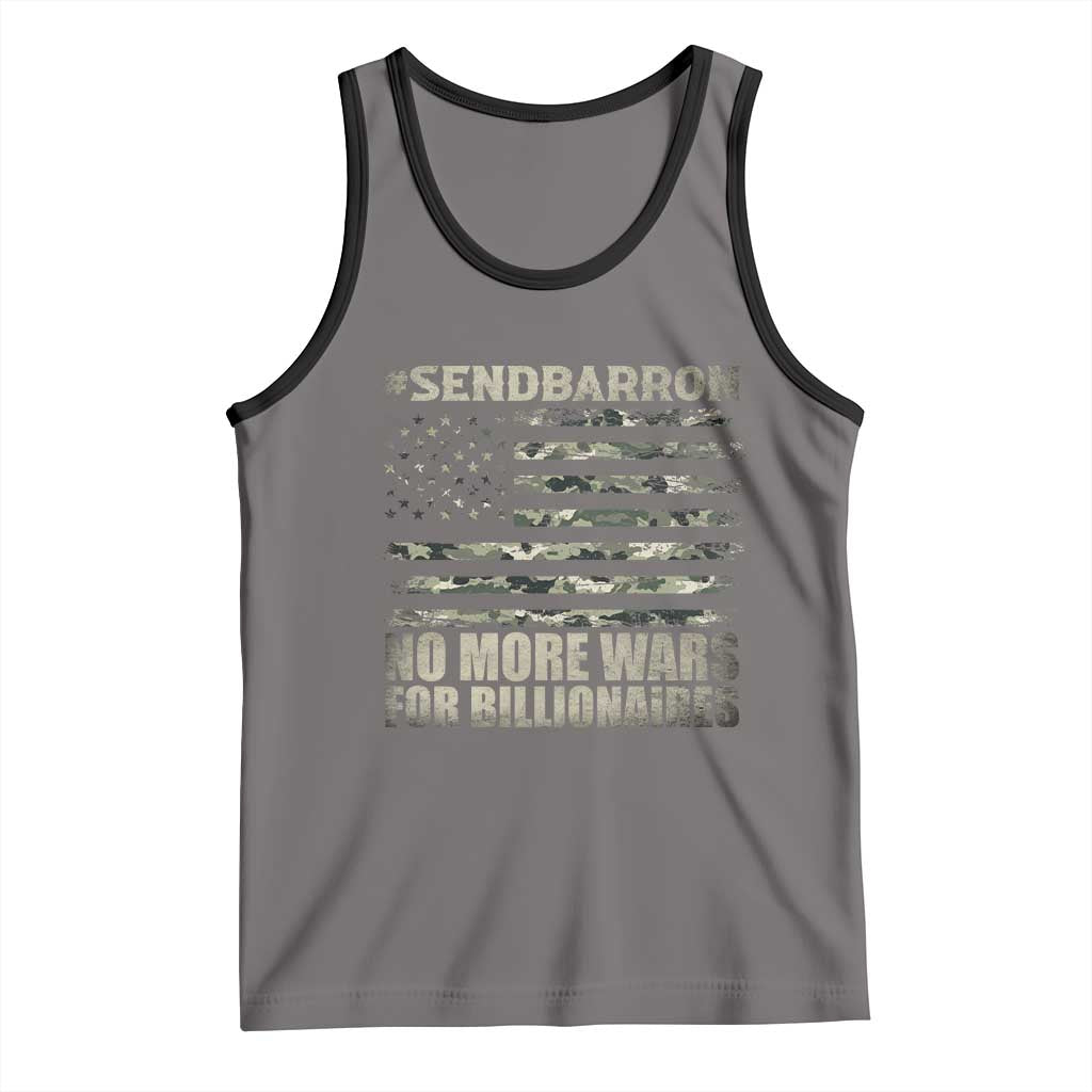 Send Barron Tank Top Vintage American Flag Camo Soldier Hashtag Meme