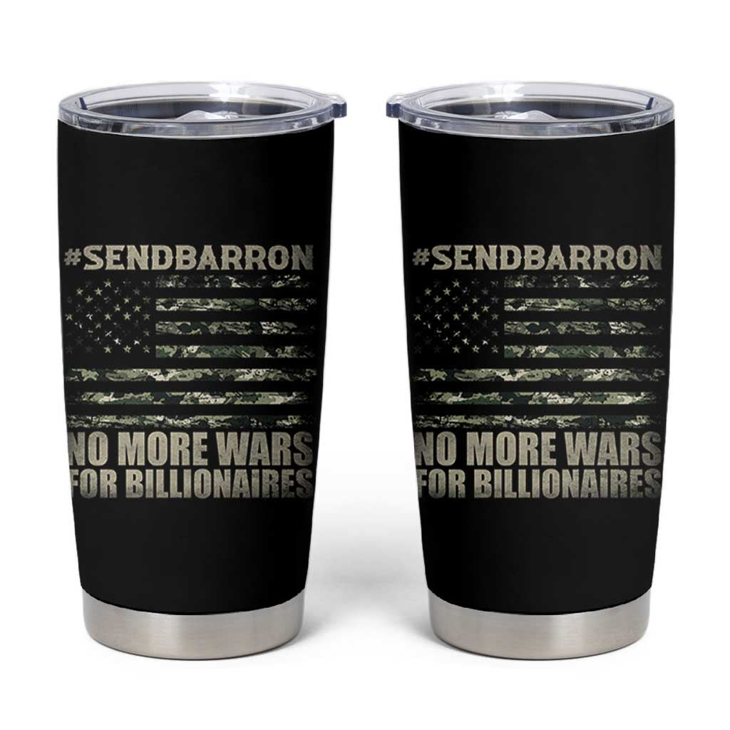 Send Barron Tumbler Cup Vintage American Flag Camo Soldier Hashtag Meme