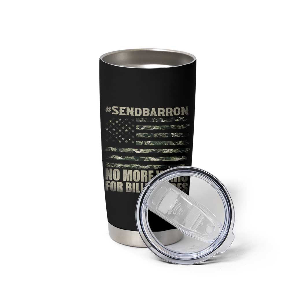 Send Barron Tumbler Cup Vintage American Flag Camo Soldier Hashtag Meme