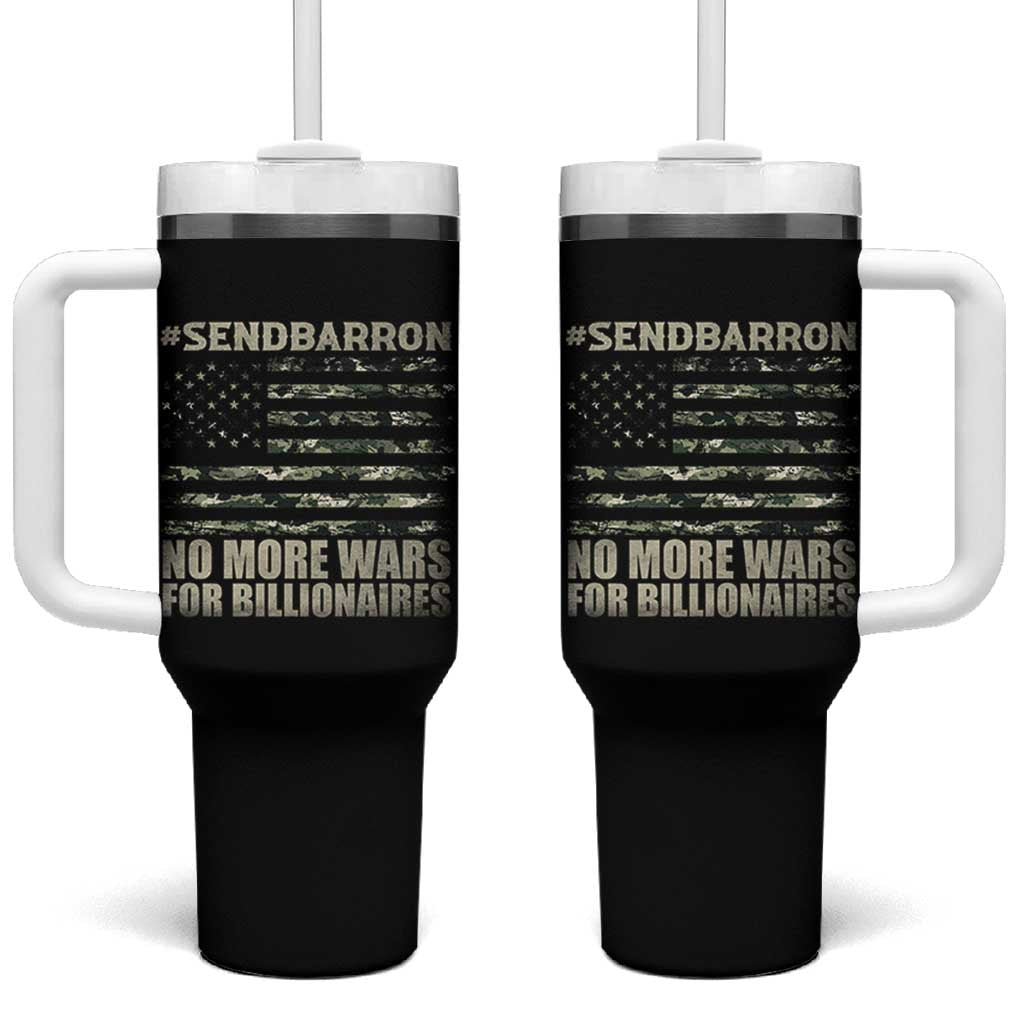 Send Barron Tumbler With Handle Vintage American Flag Camo Soldier Hashtag Meme