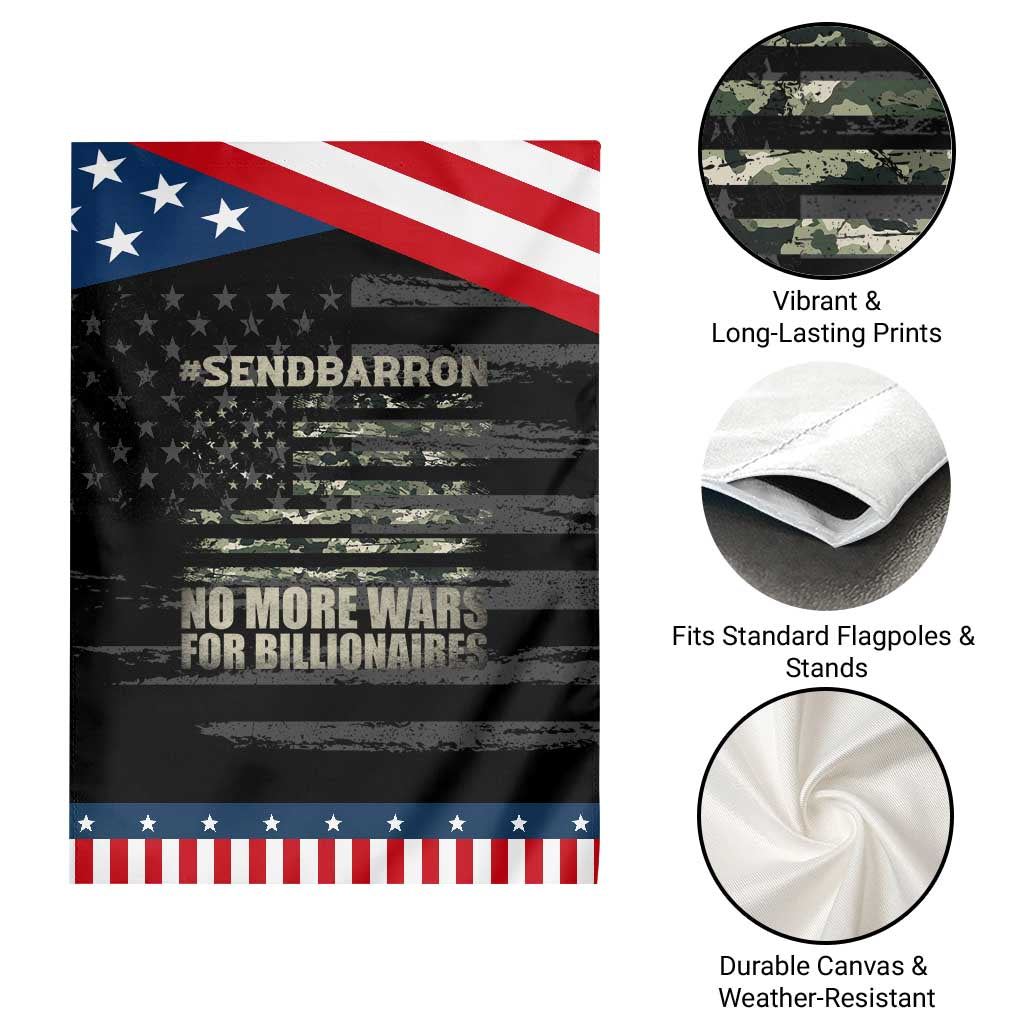 Send Barron Garden Flag Vintage American Flag Camo Soldier Hashtag Meme