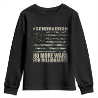 Send Barron Youth Sweatshirt Vintage American Flag Camo Soldier Hashtag Meme