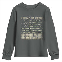 Send Barron Youth Sweatshirt Vintage American Flag Camo Soldier Hashtag Meme