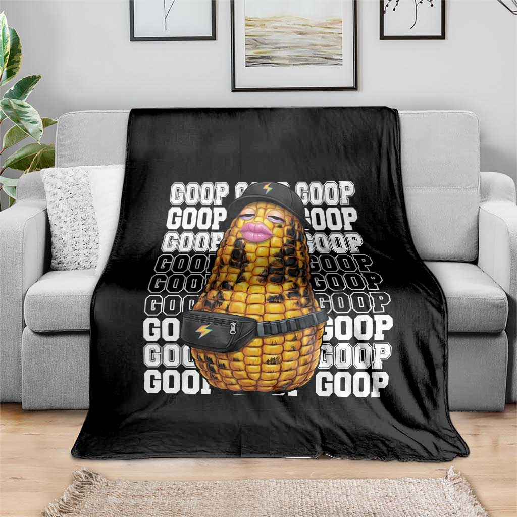 Funny Burnt Peanut Goop Throw Blanket Burnt Corn Meme Viral Humor