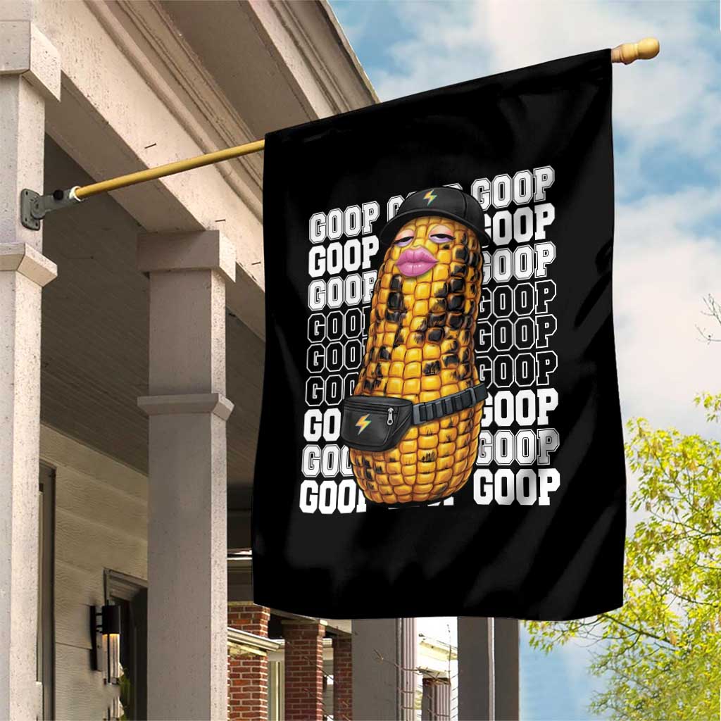 Funny Burnt Peanut Goop Garden Flag Burnt Corn Meme Viral Humor