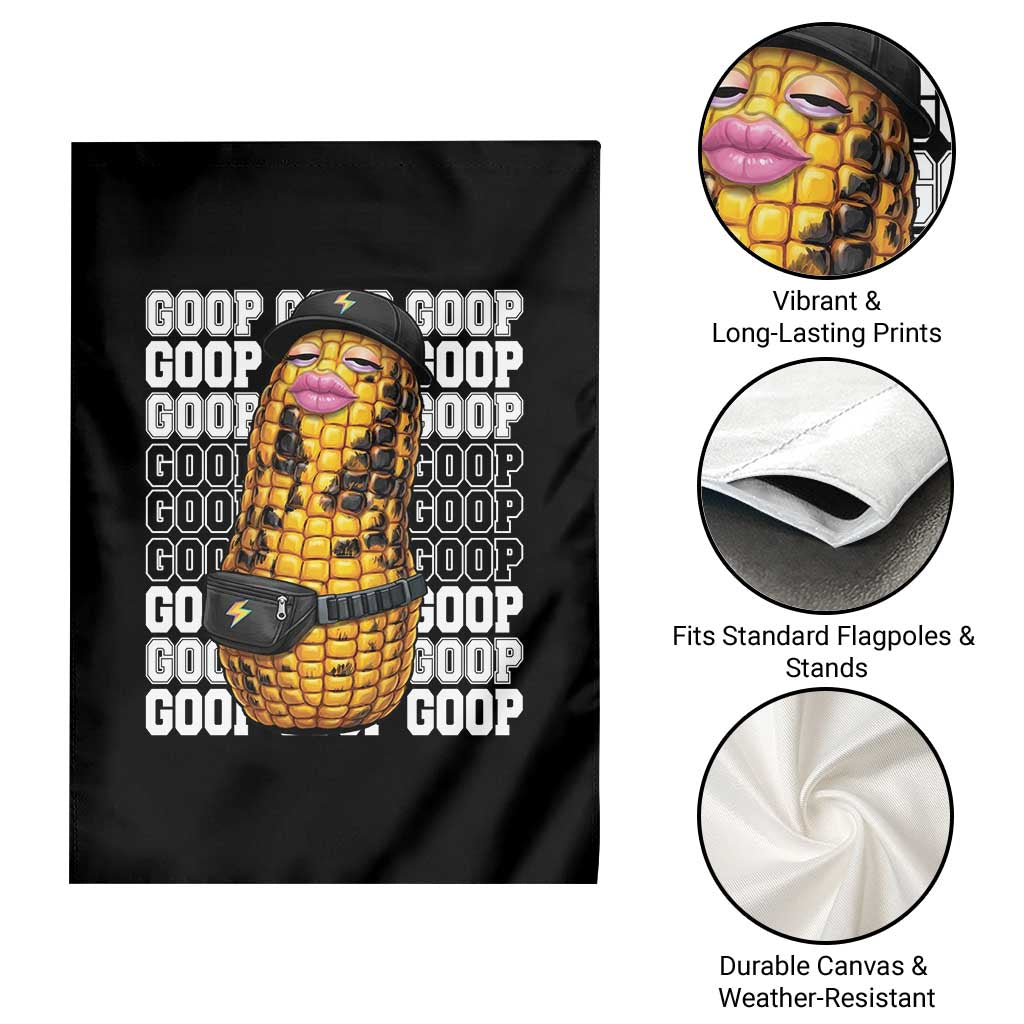 Funny Burnt Peanut Goop Garden Flag Burnt Corn Meme Viral Humor